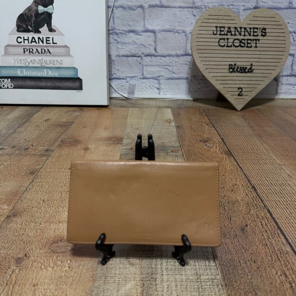 Vintage Coach checkbook cover tan leather